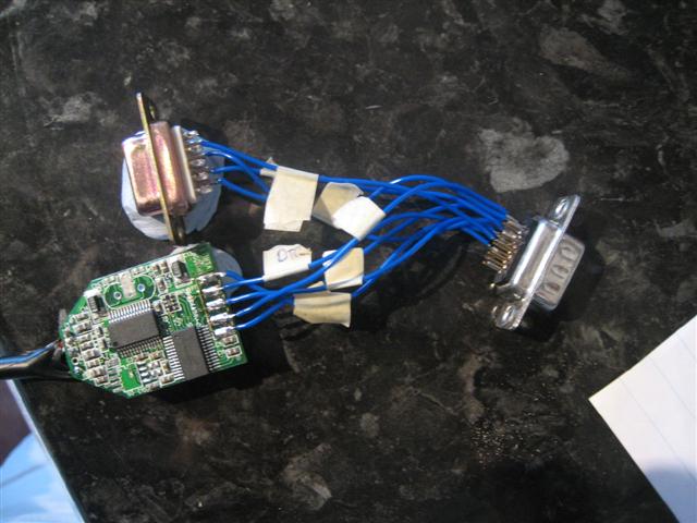 Old wire adaptor being soldered directly to USB converter board